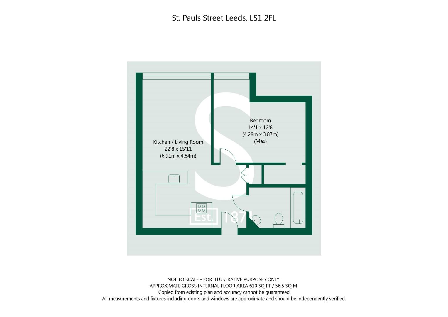 St. Pauls Street Apartment 1, 49A Leeds LS1 2FL